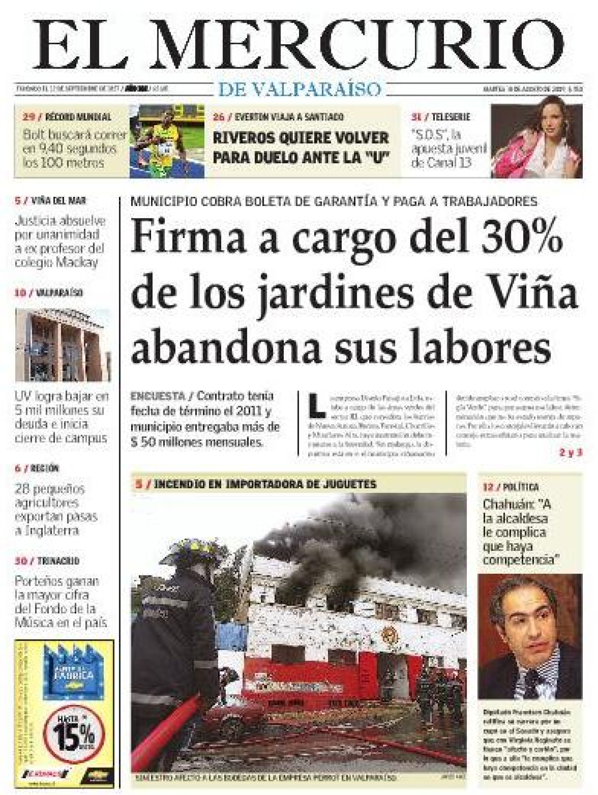 Universidad de Valparaíso Diario El Mercurio destaca gestión de la UV